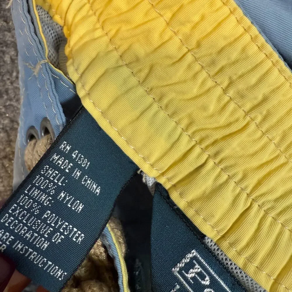 Polo Ralph Lauren‎ Board Shorts Mens XL Blue Yellow Cargo Mesh Lined Swim Trunks